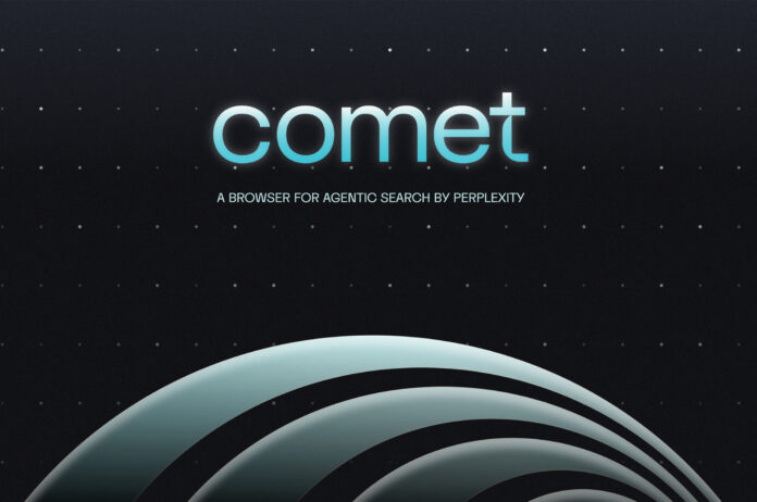 مشهد من إقلاع متصفح Comet 
