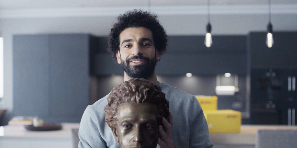 مشهد لمحمد صلاح أثناء دعاية إعلانية