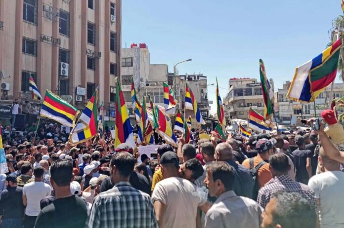 من مظاهرة الدروز للتأكيد على حقهم في تقرير المصير..