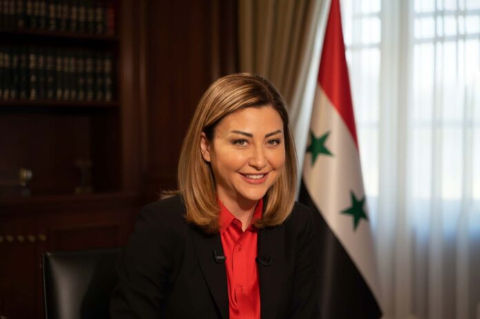 صورة شخصية للونا الشبل مستشارة الرئيس السوري المخلوع - مولد بواسطة الذكاء الصناعي